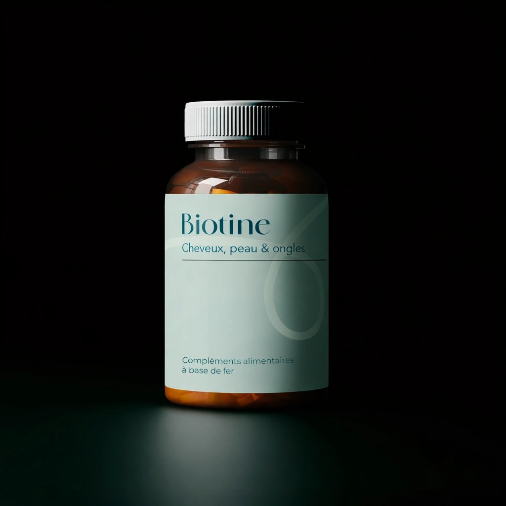 Packaging Biotine complément alimentaire minimaliste premium