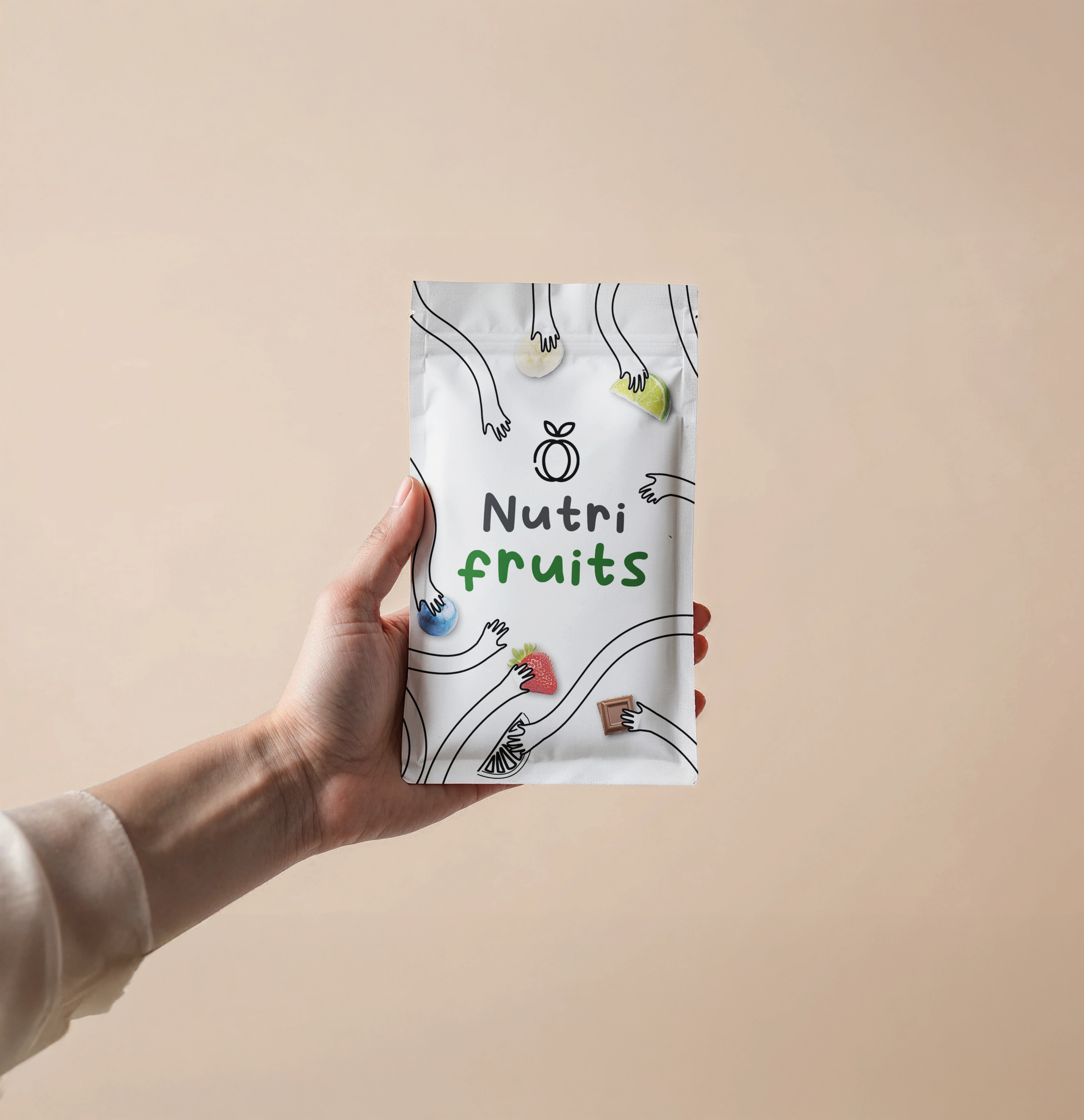 Packaging Nutrifruits design frais ludique bien-être